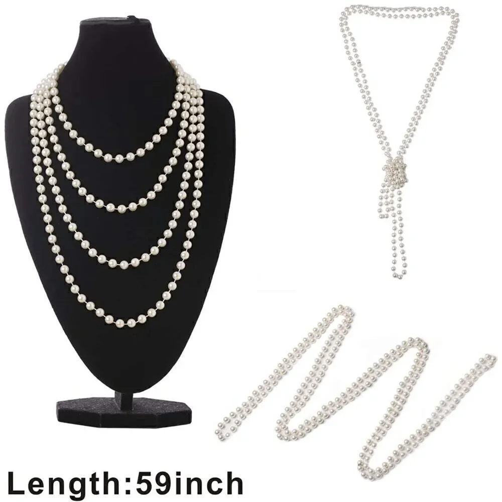 🖤🤍 6PCS Halloween Bundle Cruella Cosplay Costume Party1920s Accessories Set